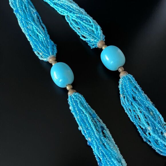 Tribal Multi Strand Seed Bead Statement Necklace - Picture 4 of 6